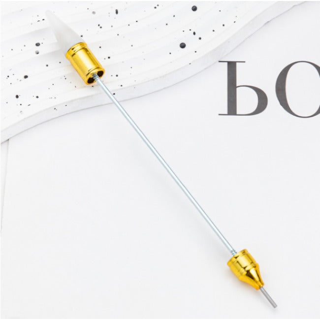 Wholesale 2pcs Beadable Pens Nail art Double-head drill pen DIY tools with wax blotting dot decal appliqué pen